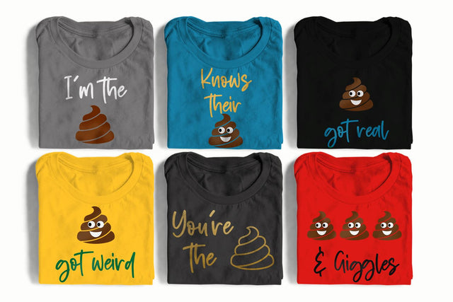 Funny Poop Emoji Sweary Phrases SVG Bundle SVG Designed by Geeks 