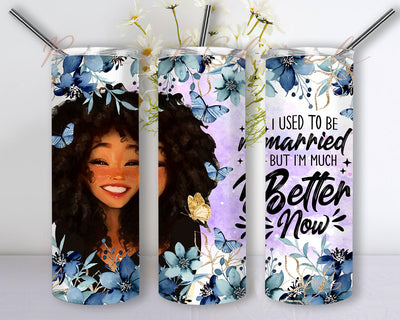 Funny Quotes Free Woman 20 OZ Skinny Tumbler - Straight & Tapered Sublimation Wrap Design Sublimation PixelChick 