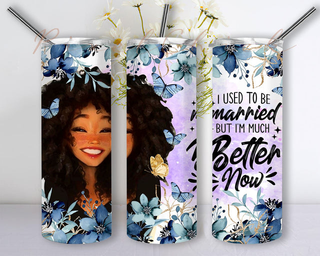 Funny Quotes Free Woman 20 OZ Skinny Tumbler - Straight & Tapered Sublimation Wrap Design Sublimation PixelChick 