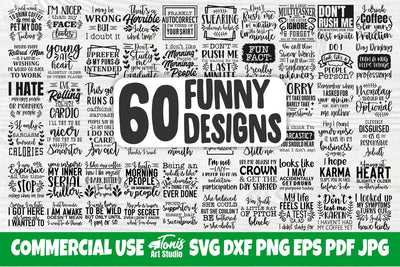 Funny quotes svg bundle | 60 Sarcastic sayings | Sarcasm svg | Cut files for cricut and silhouette SVG TonisArtStudio 