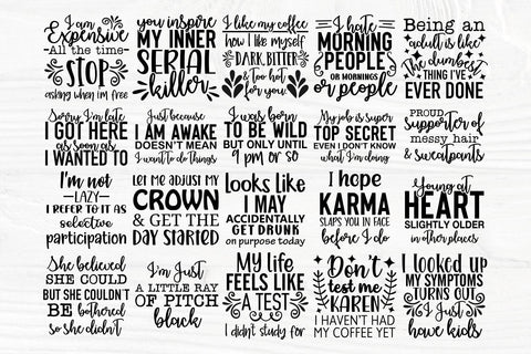 Funny quotes svg bundle | 60 Sarcastic sayings | Sarcasm svg | Cut files for cricut and silhouette SVG TonisArtStudio 