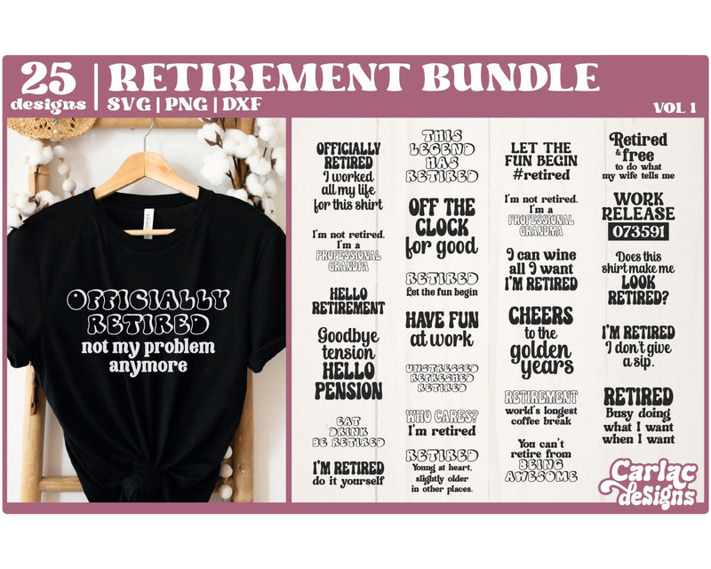 Funny Retirement SVG Bundle SVG Carla C Designs 