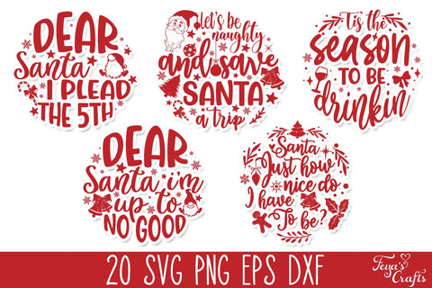 Funny Round Christmas Quotes SVG Pack SVG Feya's Fonts and Crafts 