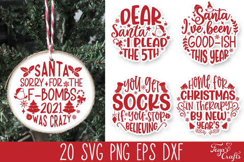 Funny Round Christmas Quotes SVG Pack SVG Feya's Fonts and Crafts 