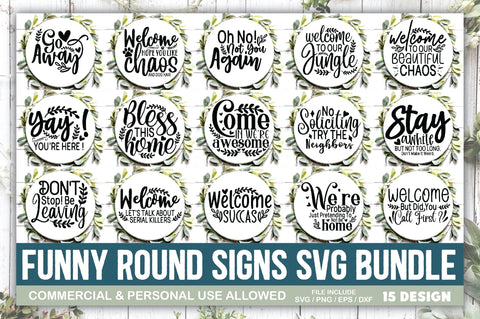 Funny Round Signs SVG Bundle SVG Ariyan 