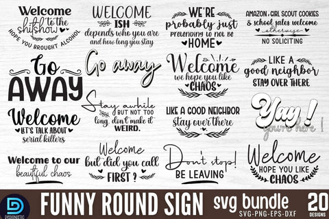 Funny Round Signs SVG Bundle SVG DESIGNISTIC 