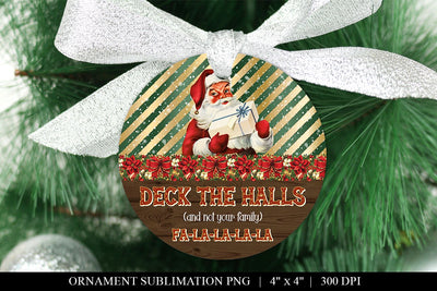 Funny Santa Christmas Ornament Sublimation PNG Sublimation BijouBay 