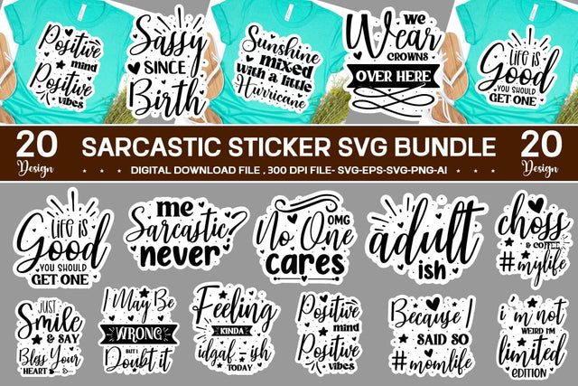 Funny sarcastic Sticker svg bundle SVG designmaster24 