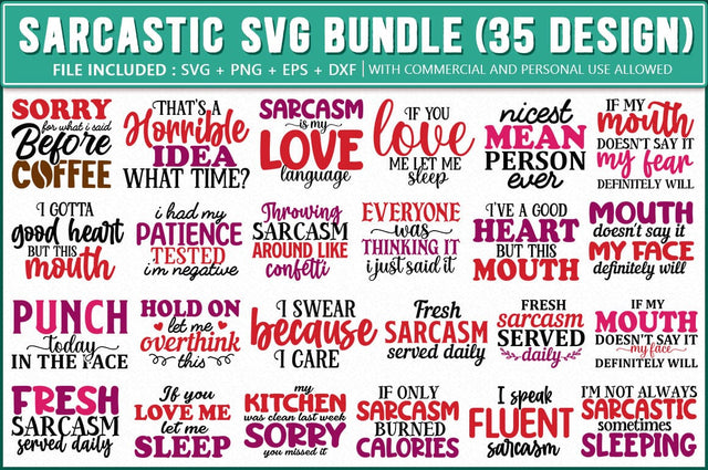 Funny Sarcastic SVG Bundle, 35 Design SVG Shetara Begum 