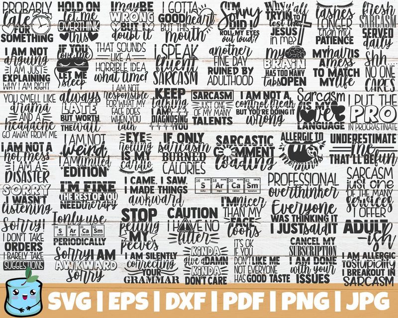 Funny Sarcastic SVG Bundle SVG MintyMarshmallows 