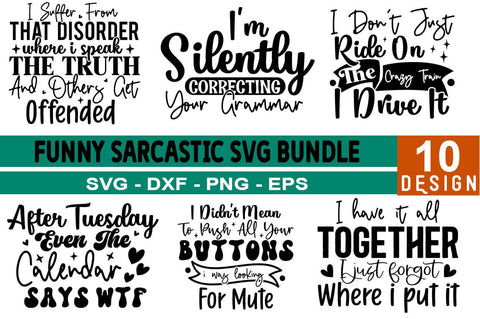 Funny Sarcastic SVG Design bundle SVG CraftingStudio 