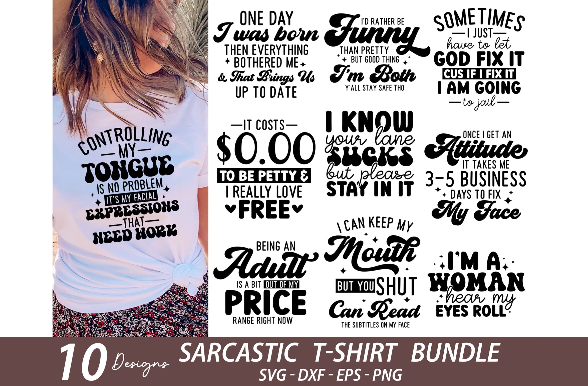 Funny Tshirt Bundle, Sarcastic Quotes Bundle, Mom (1614115)