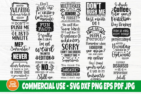 Funny sayings SVG bundle | Sarcastic shirt svg | Funny quotes svg | Cricut svg files SVG TonisArtStudio 