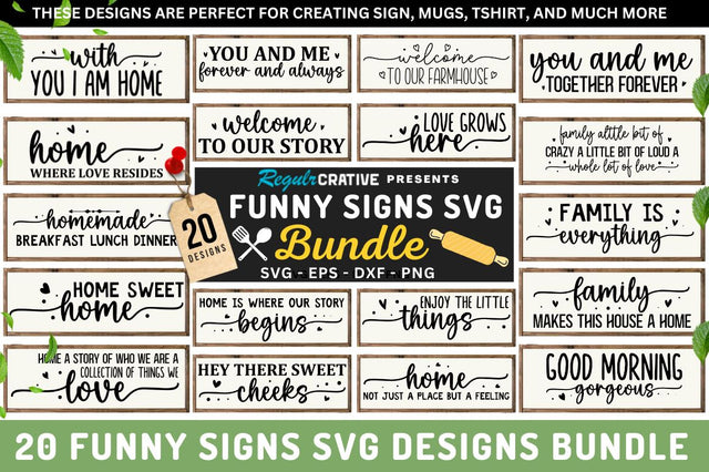 Funny Sign Svg Bundle SVG Regulrcrative 