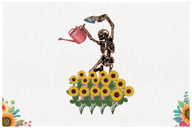 Funny Skeleton Gardening Sublimation Sublimation Jagonath Roy 