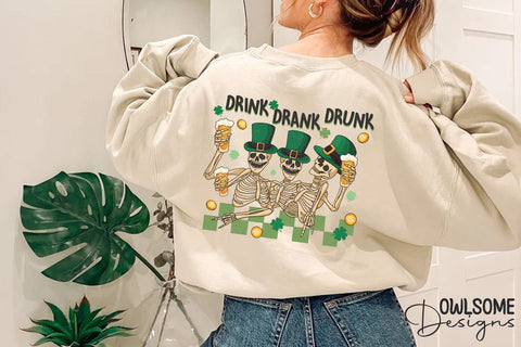 Funny Skeleton Patricks Day PNG Sublimation Owlsome.Designs 