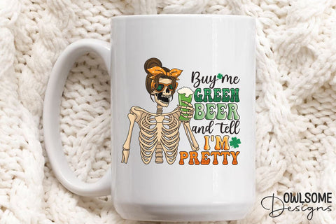 Funny Skeleton Patricks Day PNG Sublimation Owlsome.Designs 