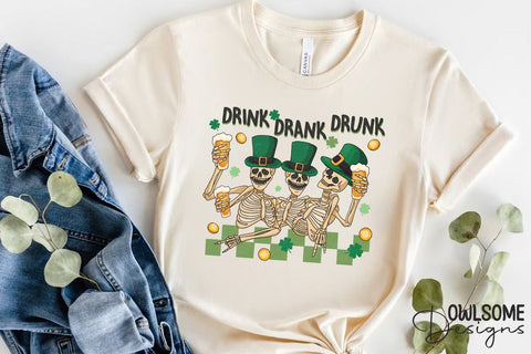 Funny Skeleton Patricks Day PNG Sublimation Owlsome.Designs 