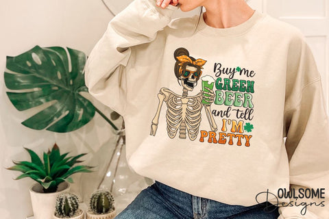 Funny Skeleton Patricks Day PNG Sublimation Owlsome.Designs 