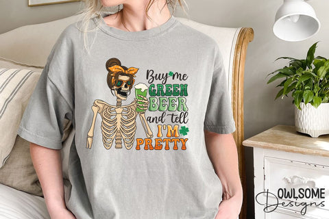 Funny Skeleton Patricks Day PNG Sublimation Owlsome.Designs 