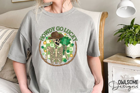 Funny Skeleton Patricks Day PNG Sublimation Owlsome.Designs 