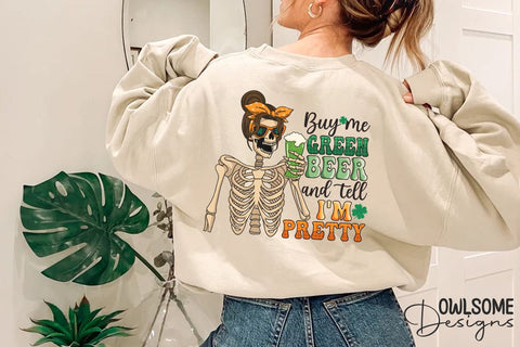 Funny Skeleton Patricks Day PNG Sublimation Owlsome.Designs 
