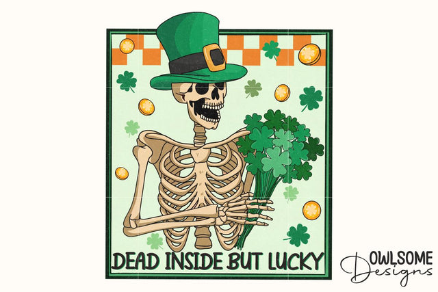 Funny Skeleton Patricks Day PNG Sublimation Owlsome.Designs 