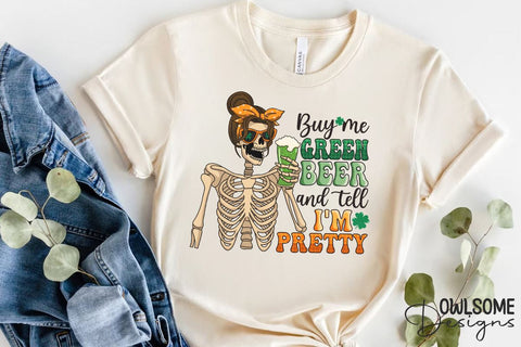Funny Skeleton Patricks Day PNG Sublimation Owlsome.Designs 