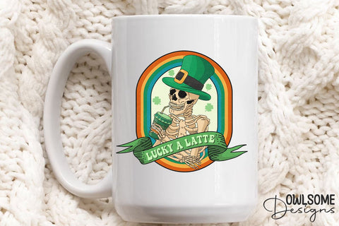 Funny Skeleton Patricks Day Sublimation Owlsome.Designs 