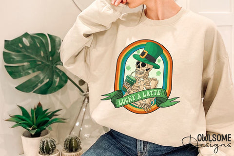 Funny Skeleton Patricks Day Sublimation Owlsome.Designs 