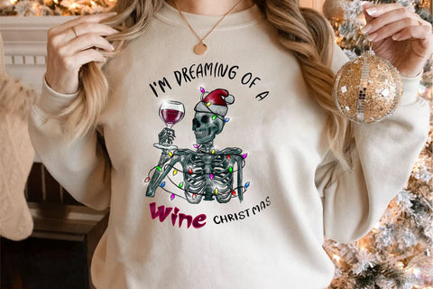 Funny Skeleton Wine Christmas Sublimation Sublimation LAM HOANG THUY 