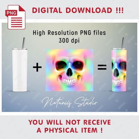 Funny Skull sublimation design - 20oz SKINNY TUMBLER Sublimation Natariis Studio 