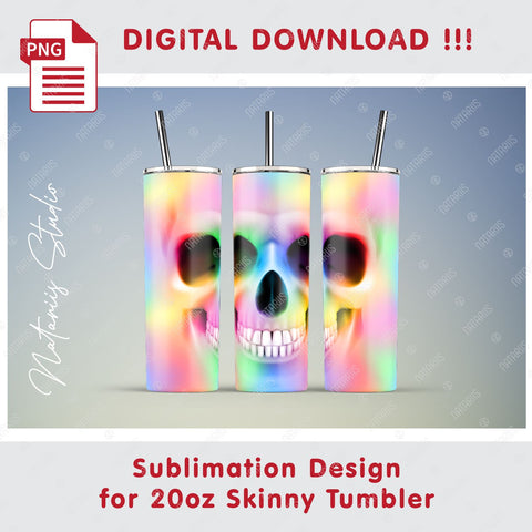 Funny Skull sublimation design - 20oz SKINNY TUMBLER Sublimation Natariis Studio 