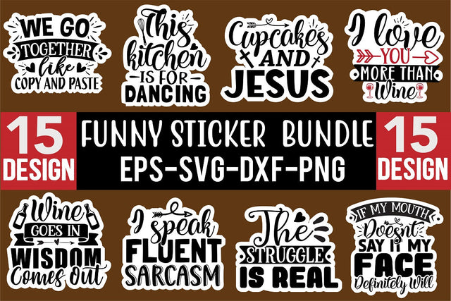 Funny Sticker design Bundle SVG CraftingStudio 