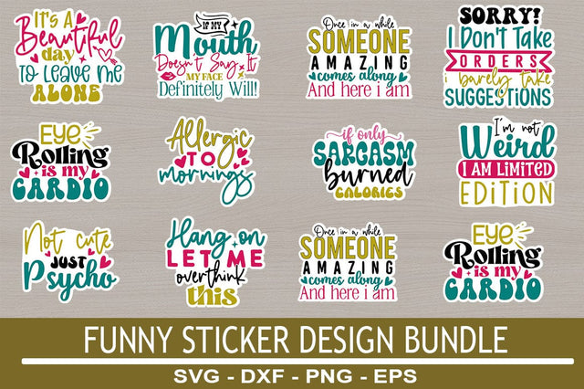 Funny Sticker Design bundle SVG CraftingStudio 