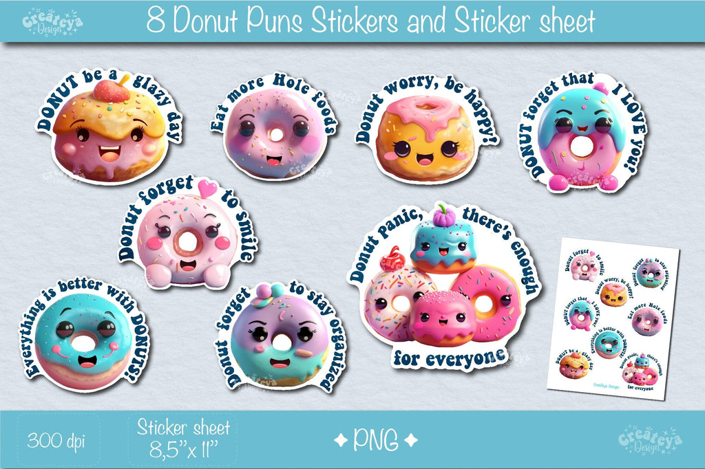 Funny Stickers Bundle| Motivational Kawaii Stickers bundle png - So Fontsy