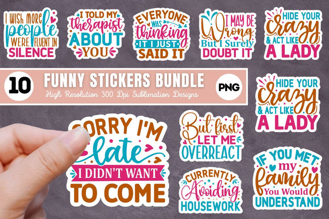 Funny Stickers Bundle Sublimation Regulrcrative 