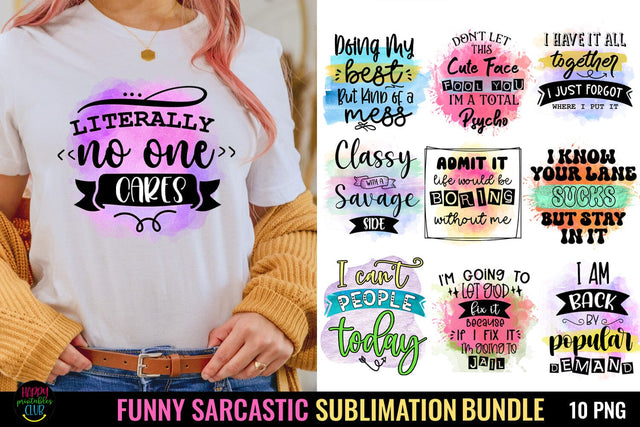 Funny Sublimation Bundle I Sarcastic Sublimation Bundle Sublimation Happy Printables Club 
