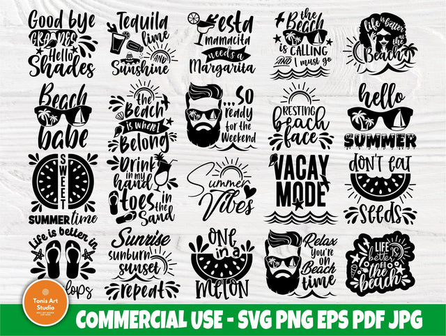 Funny Summer SVG Bundle, Beach Svg, Shirt Quotes SVG TonisArtStudio 