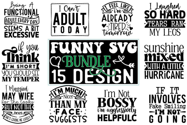 Funny SVG Bundle 15 Design SVG CraftingStudio 