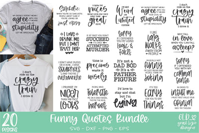 Funny SVG Bundle - 20 Funny SVG Quotes | Sarcastic Bundle SVG Grace Lynn Designs 