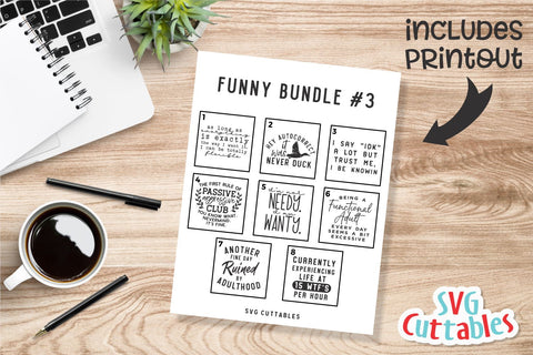 Funny svg Bundle - Funny Cut File - Funny svg - dxf - eps - png - Shirt svg Bundle - Quote - Silhouette - Cricut - Digital File SVG Svg Cuttables 
