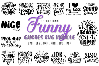 Funny SVG Bundle | Sarcastic Quotes SVG Cut File SVG dapiyupi store 