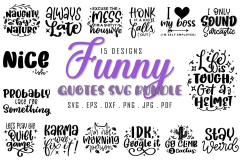 Funny SVG Bundle | Sarcastic Quotes SVG Cut File SVG dapiyupi store 