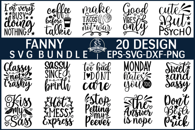 funny svg bundle vol 6 SVG buydesign 