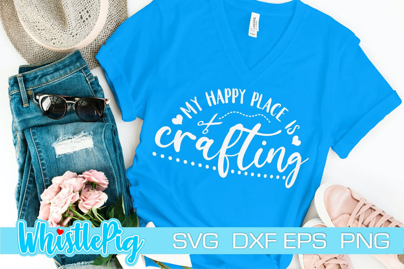 Funny SVG Crafty AF Svg Funny Crafting Svg My Happy Place Is Crafting Svg Crafter Shirt Svg Craft Room Svg Crafty Svg Crafting Svg dxf Craft SVG Whistlepig Designs 
