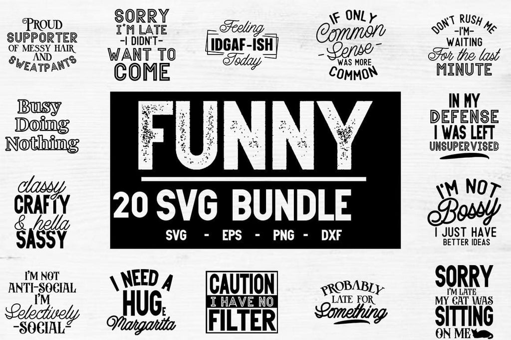 Funny SVG Cut Files Bundle - So Fontsy