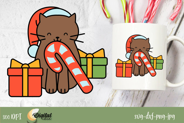 Funny SVG Design. Merry Christmas. Christmas Cats SVG SVG Evgenyia Guschina 