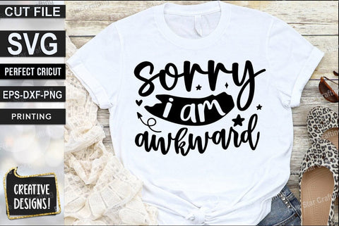 Funny SVG Design, Sorry i am awkward SVG FiveStarCrafting 