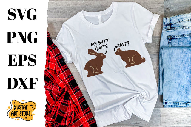 Funny SVG Easter design illustration of chocolate bunnies SVG Yustaf Art Store 